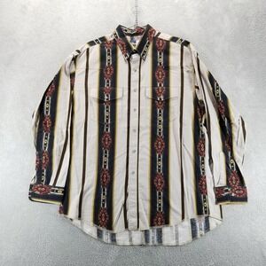 Wrangler Shirt Mens XL Southwest Aztec Stripe Western Button Front